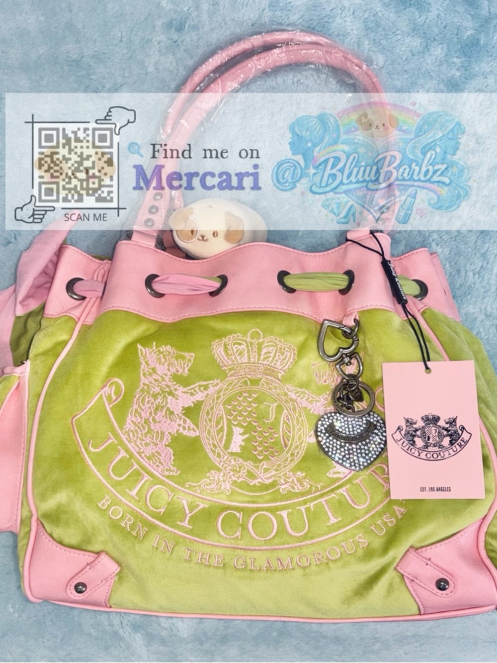 Juicy Couture Pink and Pistachio Green Velour UK Daydreamer